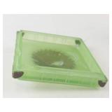 Art Deco 1930s Uranium Green Glass Biscuit Jar/Pot - Lidded, Fan Motif Lid