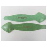 Celluloid Shoe Horns - Green (Lot of 2)