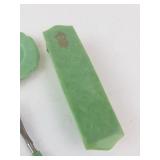 Celluloid Vanity Tool Set - 4-Piece Green Handle with Case
