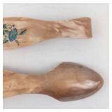 Celluloid Shoe Horns - Floral Hand-Painted Design (Lot of 2)