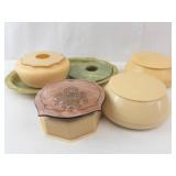 Vintage Celluloid Vanity Accessories Collection - Assorted Powder Jars & Trays