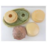 Vintage Celluloid Vanity Accessories Collection - Assorted Powder Jars & Trays