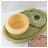 Vintage Celluloid Vanity Accessories Collection - Assorted Powder Jars & Trays