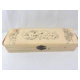 Antique Manicure Set in Ivory Colored Box with Engraved Metal Tools