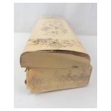 Antique Manicure Set in Ivory Colored Box with Engraved Metal Tools