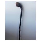 Walking Cane with Crook Handle - Charred Rustic Walking Stick