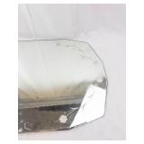 Vintage Floral-Etched Glass Wall Mirror - Irregular Octagon