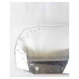 Vintage Floral-Etched Glass Wall Mirror - Irregular Octagon