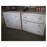 (FRNT) 2 Wood 3-Drawer Cabinets Gre...