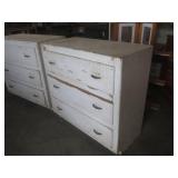 (FRNT) 2 Wood 3-Drawer Cabinets Gre...