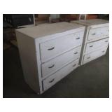 (FRNT) 2 Wood 3-Drawer Cabinets Gre...