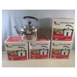 (EW6) 4 New Stainless Steel Kettles...