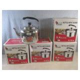 (EW6) 4 New Stainless Steel Kettles...
