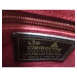 (H-1) Liz Claiborne Leather Handbag...