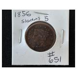 1856 Braided Hair Cent Slanted 5