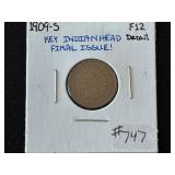 1909-S Indian Head Cent KEY DATE RARE Only 309,000 Minted