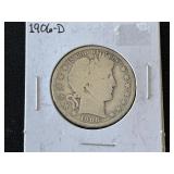 1906-D Barber Half Dollar