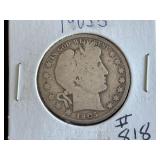 1905-S Barber Half Dollar