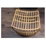 Rattan Lounge Chair with Aqua Cushions and Footrest