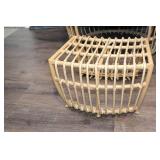 Rattan Lounge Chair with Aqua Cushions and Footrest