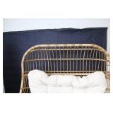 Vintage Rattan Egg Chair with Cushion