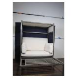 Outdoor Metal Canopy Sofa with Cushions