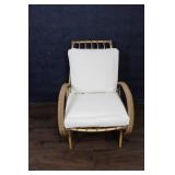 Bamboo Lounge Chair and Ottoman Set with Cushions