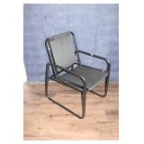 Set of 2 Black Metal Patio Chairs with Small Round Table