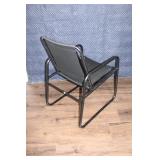 Set of 2 Black Metal Patio Chairs with Small Round Table