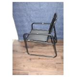 Set of 2 Black Metal Patio Chairs with Small Round Table