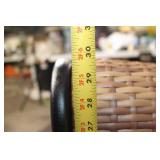 Woven Rattan and Metal Frame Rocking Chair