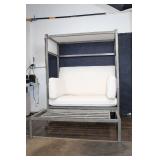 Outdoor Metal Canopy Sofa with Cushions