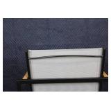 Set of 2 Modern Bar Stools with White Fabric and Metal Frame