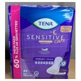 Tena Sensitive Care Extra Cover Pads 45 Count $45.99 Retail - Brand New