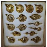 Set of 16 Gold Christmas Bulbs $39.99 Retail - Brand New