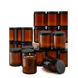 24 Pack 8oz Thick Amber Jars with Lids $49.99 Retail - Brand New