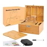 Subtle Ultimate Bamboo Stash Storage Box with Jars and Labels $39.99 Retail - Brand New