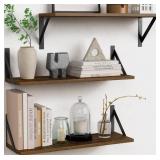 Floating Wall Shelves 3 Pack Brown 24" $65.99 Retail - Brand New