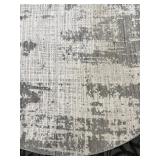 Round Gray & White Abstract Pattern Circular Area Rug - 105"