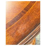 Oval Dining Table with Turned Legs - 2 Additional Table Leafs and Table Top Protector