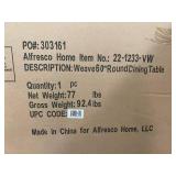 Alfresco Home Weave Round Dining Table - 60-Inch Diameter