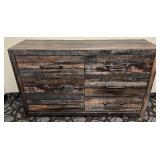 Signature Design by Ashley 6-Drawer Dresser - Rustic Distressed Brown Finish