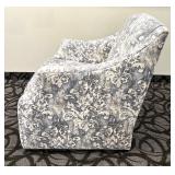 New Sam Moore Swivel Armchair - Damask Upholstery Grey Ivory #1