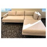 West Elm Sectional Sofa with Chaise - Beige Upholstery