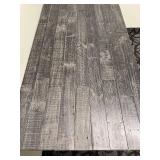 Industrial-Style Desk - Distressed Black Wood Top & Gold Metal Frame - Right-Side 2-Drawer