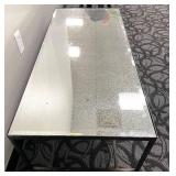 Glass Top Coffee Table - Black Metal Frame