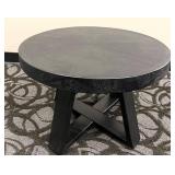 24-Inch Round Coffee Table - Black Finish & X-Base #1