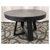 24-Inch Round Coffee Table - Black Finish & X-Base #2