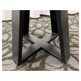 24-Inch Round Coffee Table - Black Finish & X-Base #2