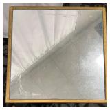 End Tables - Pair of Gold Tone Glass-Top Tables & Mirrored Lower Shelves